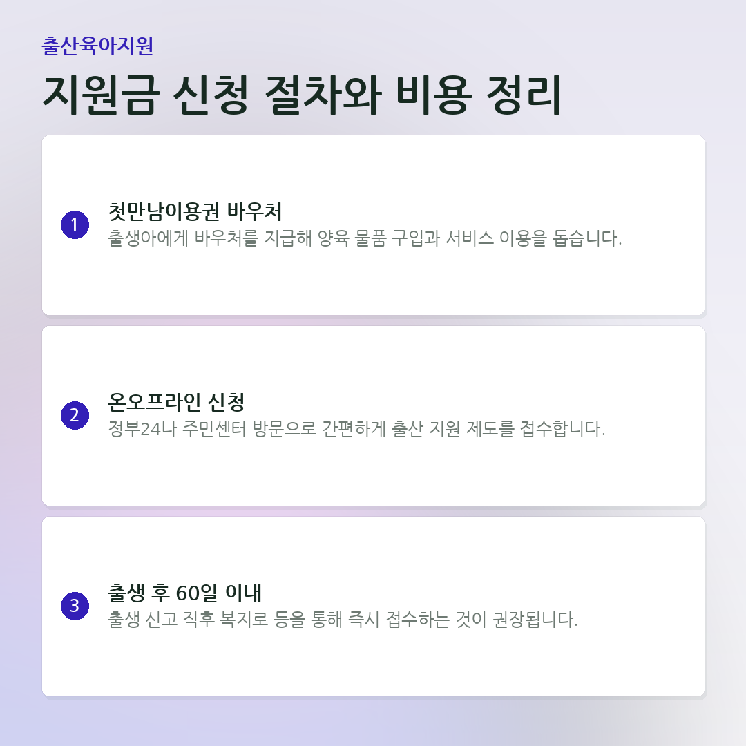 지원금 신청 절차와 비용 정리 요약 카드