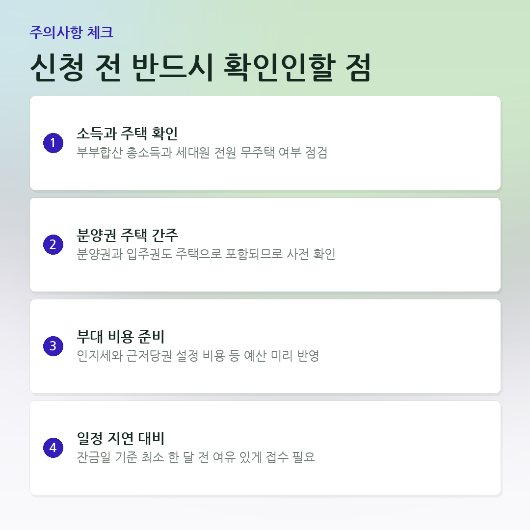 신청 전 반드시 확인인할 점 요약 카드