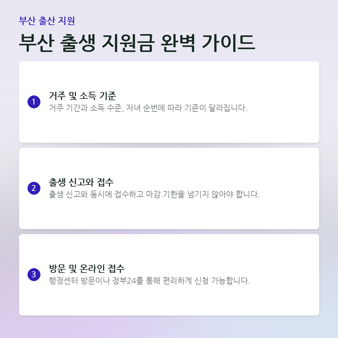 부산 출생 지원금 완벽 가이드 요약 카드