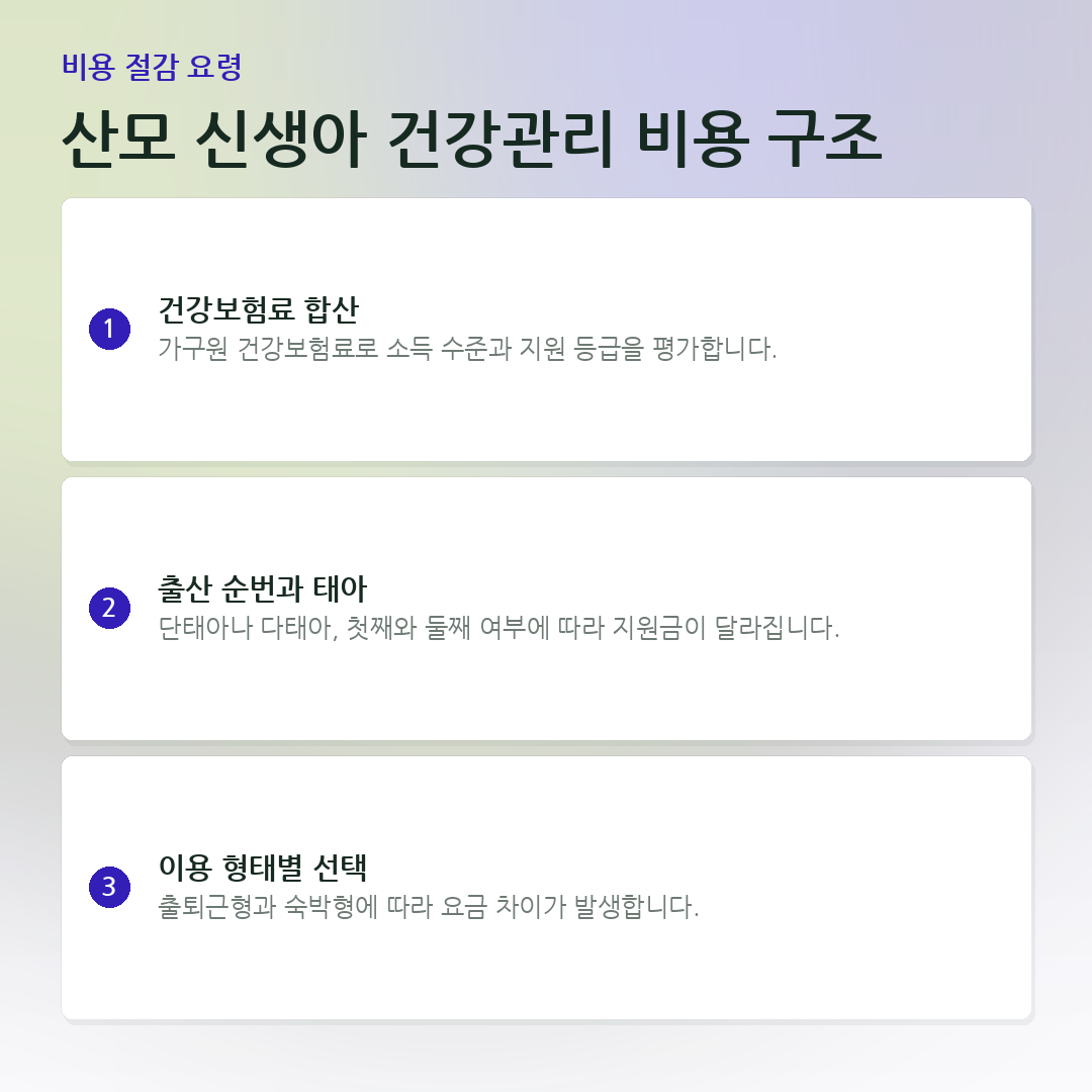 산모 신생아 건강관리 비용 구조 요약 카드
