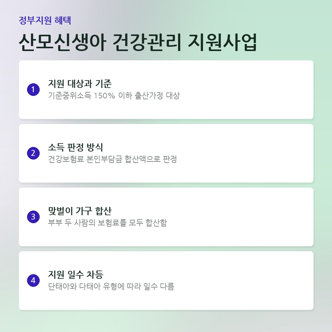 산모신생아 건강관리 지원사업 요약 카드