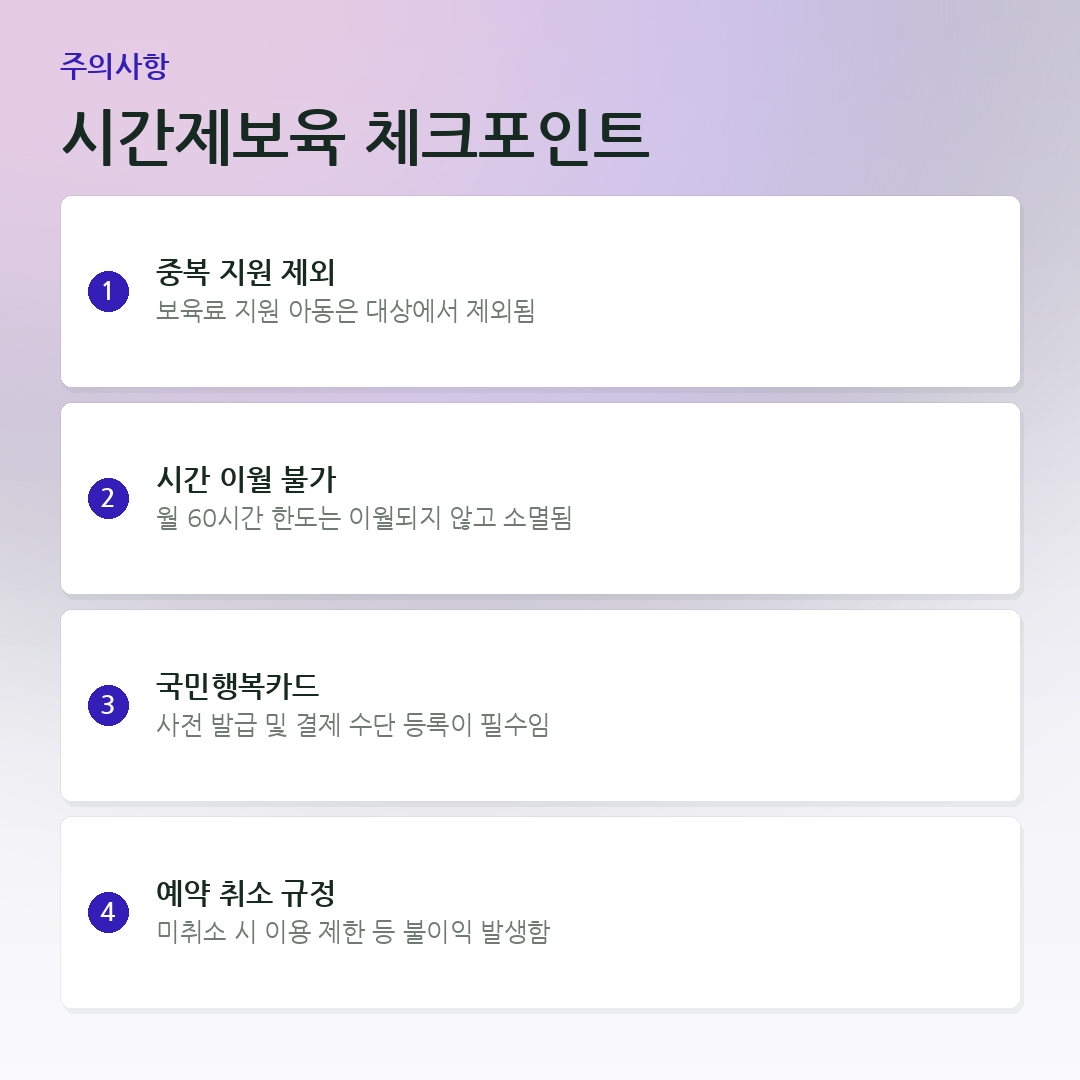 시간제보육 체크포인트 요약 카드