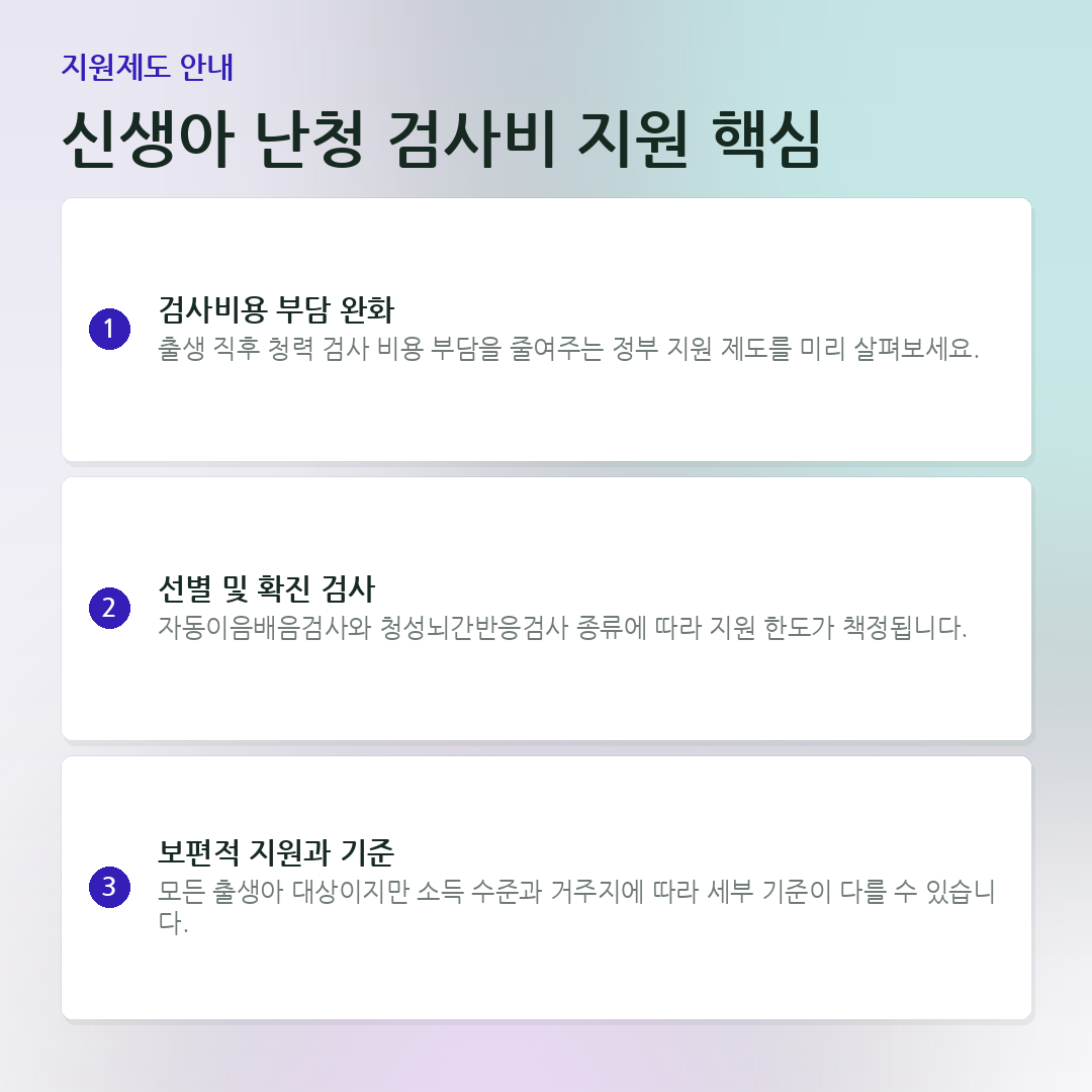 신생아 난청 검사비 지원 핵심 요약 카드