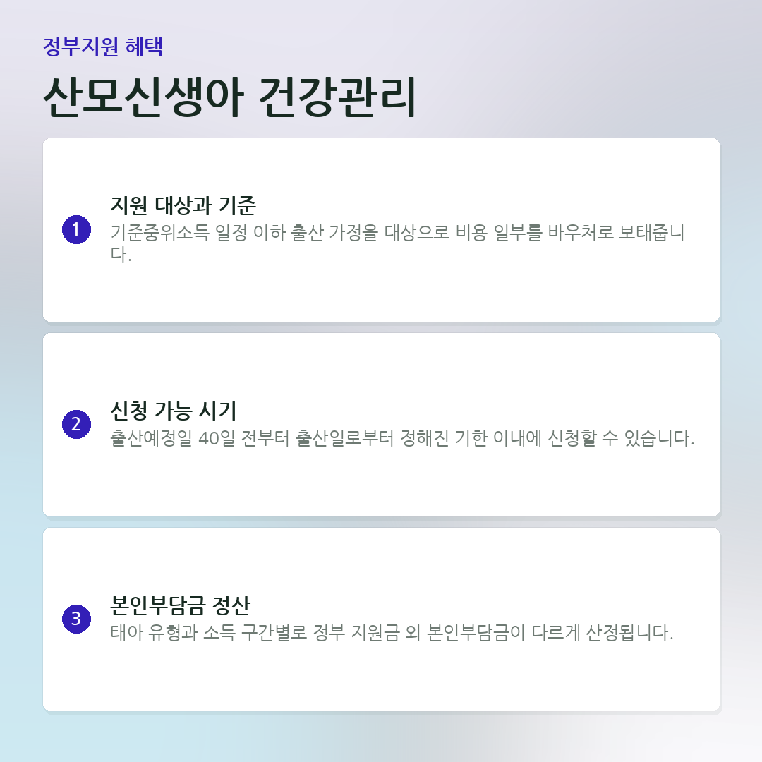 산모신생아 건강관리 요약 카드