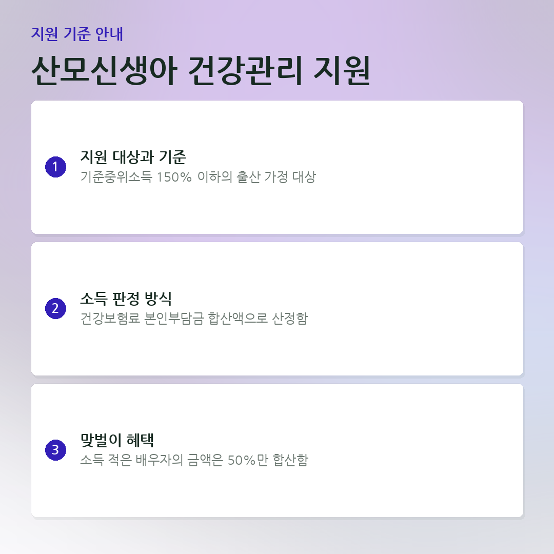 산모신생아 건강관리 지원 요약 카드