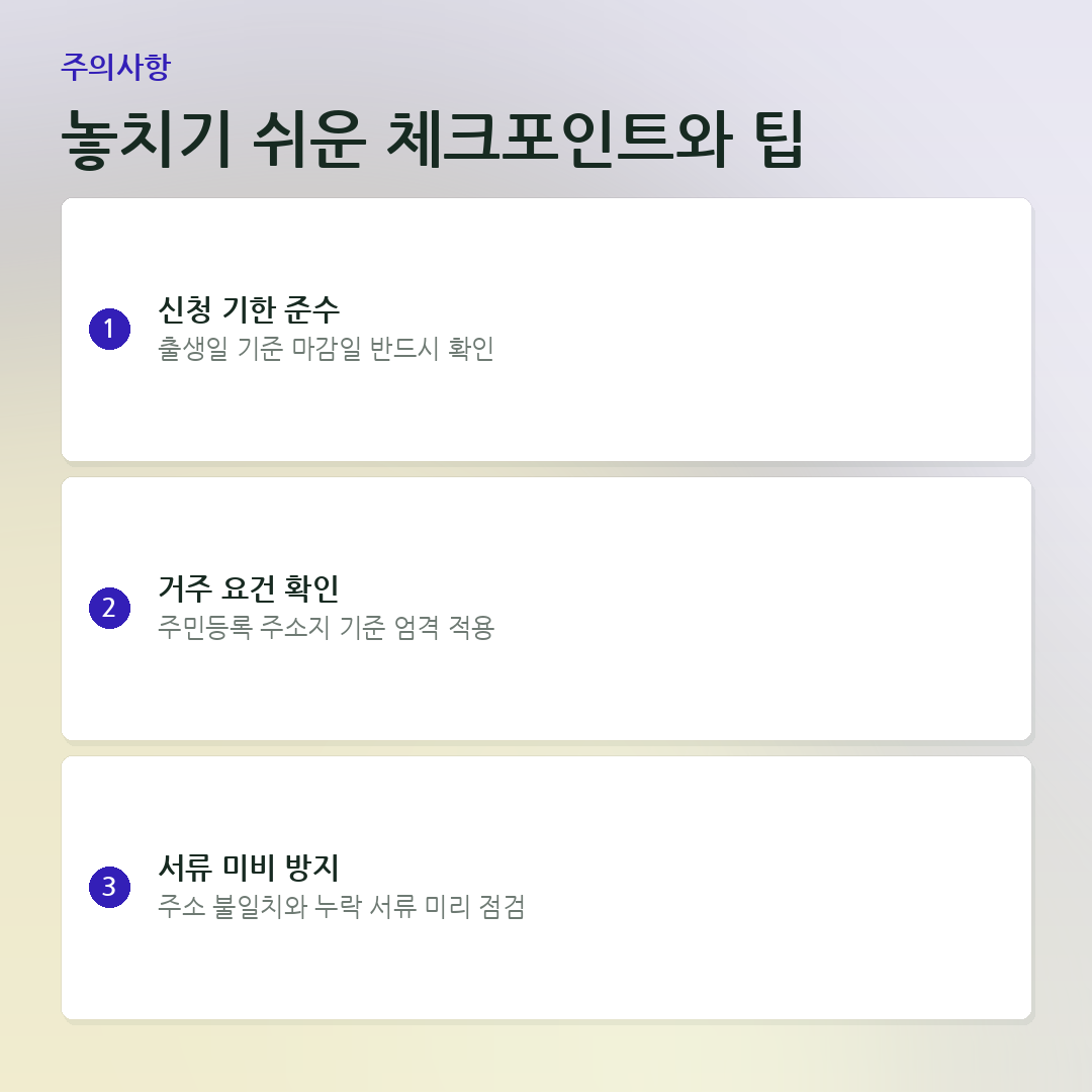 놓치기 쉬운 체크포인트와 팁 요약 카드