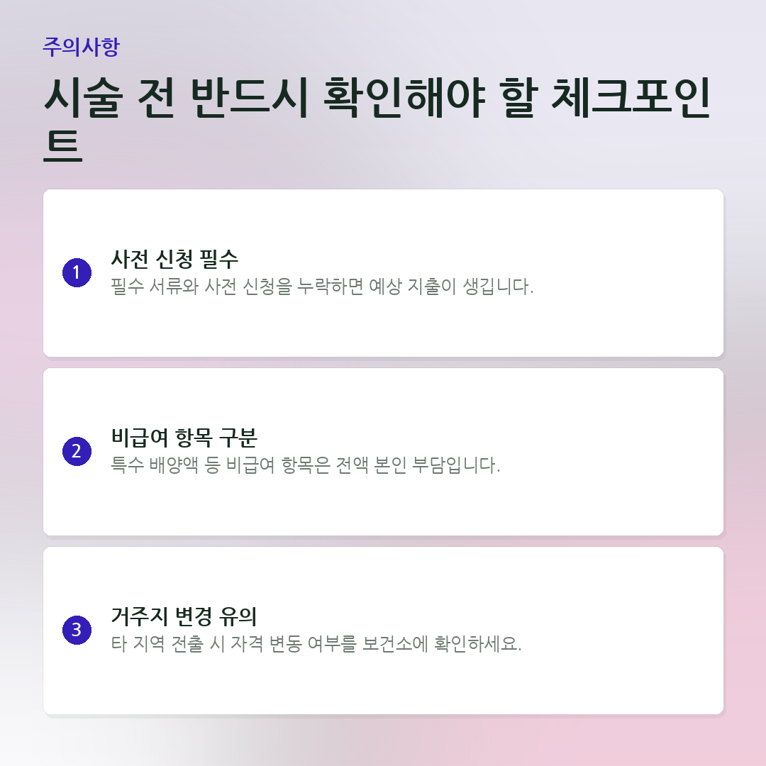 시술 전 반드시 확인해야 할 체크포인트 요약 카드