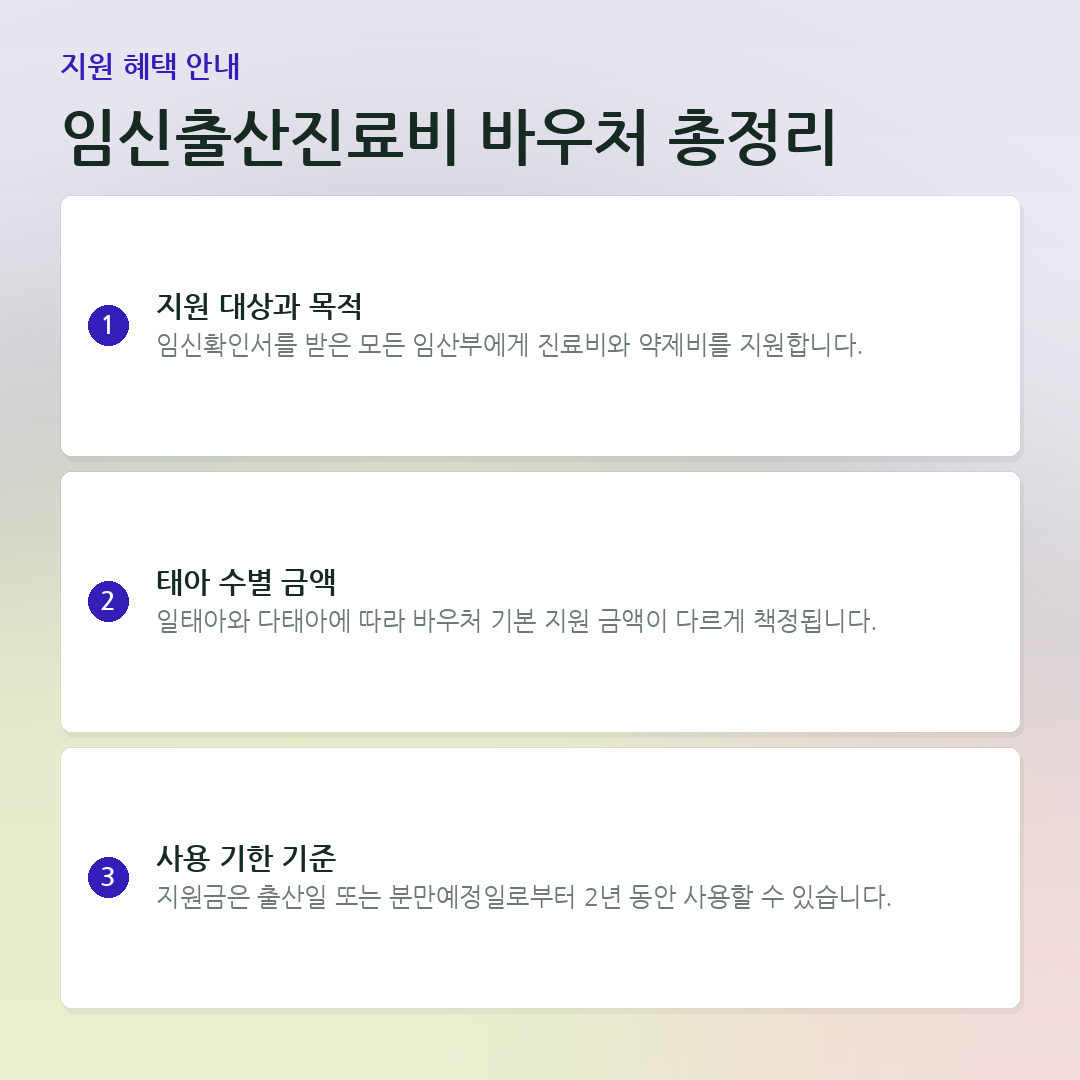 임신출산진료비 바우처 총정리 요약 카드