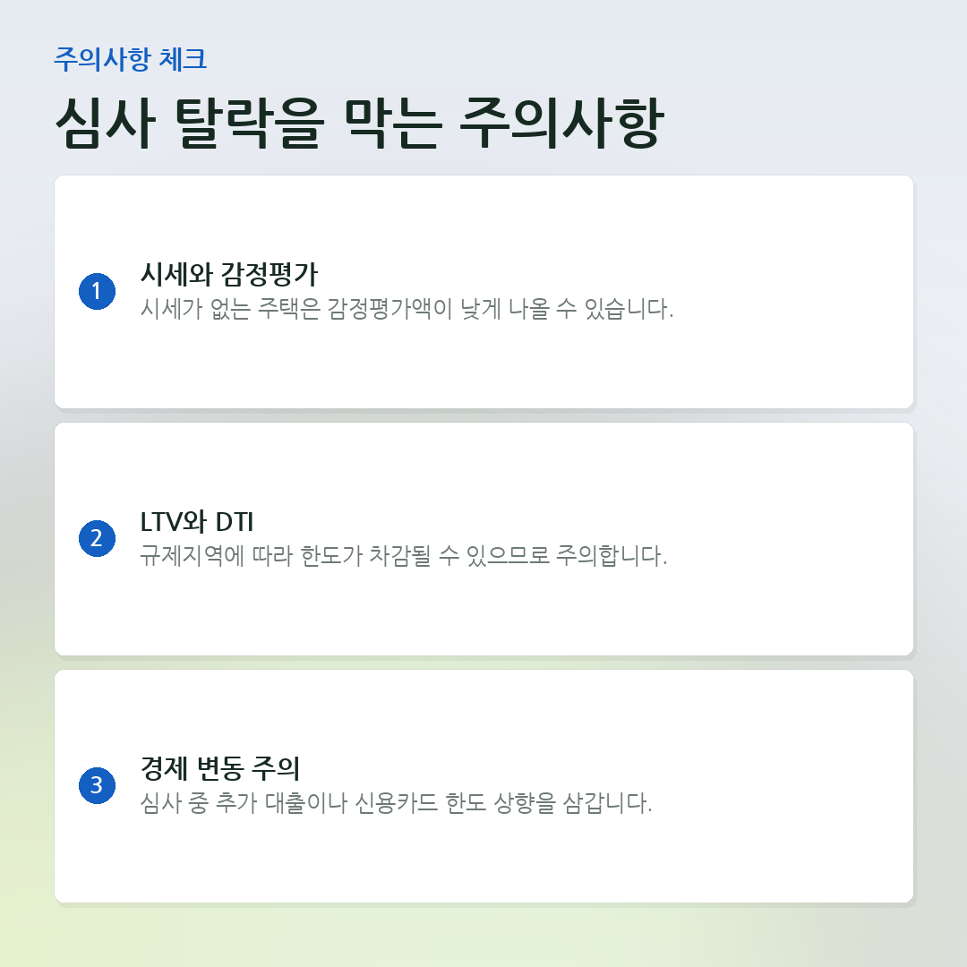 심사 탈락을 막는 주의사항 요약 카드