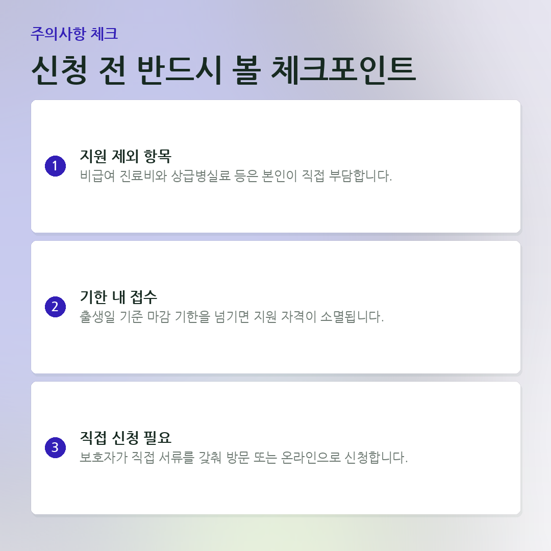 신청 전 반드시 볼 체크포인트 요약 카드