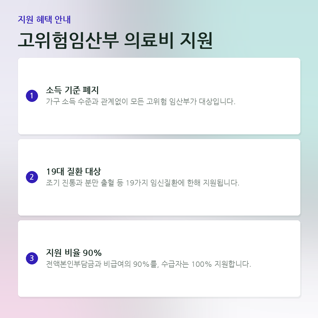 고위험임산부 의료비 지원 요약 카드