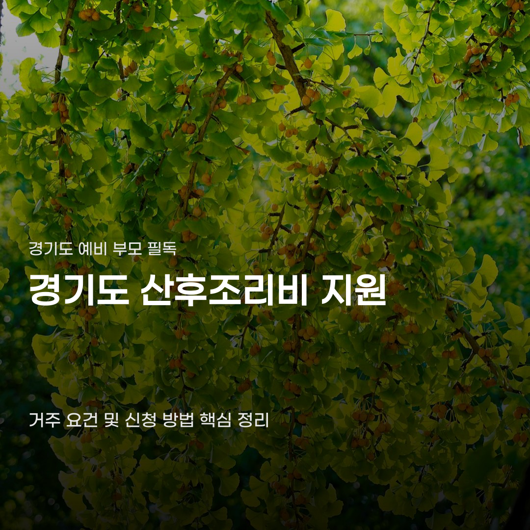 경기도 산후조리비 지원 종료 소식에 당황하셨나요?