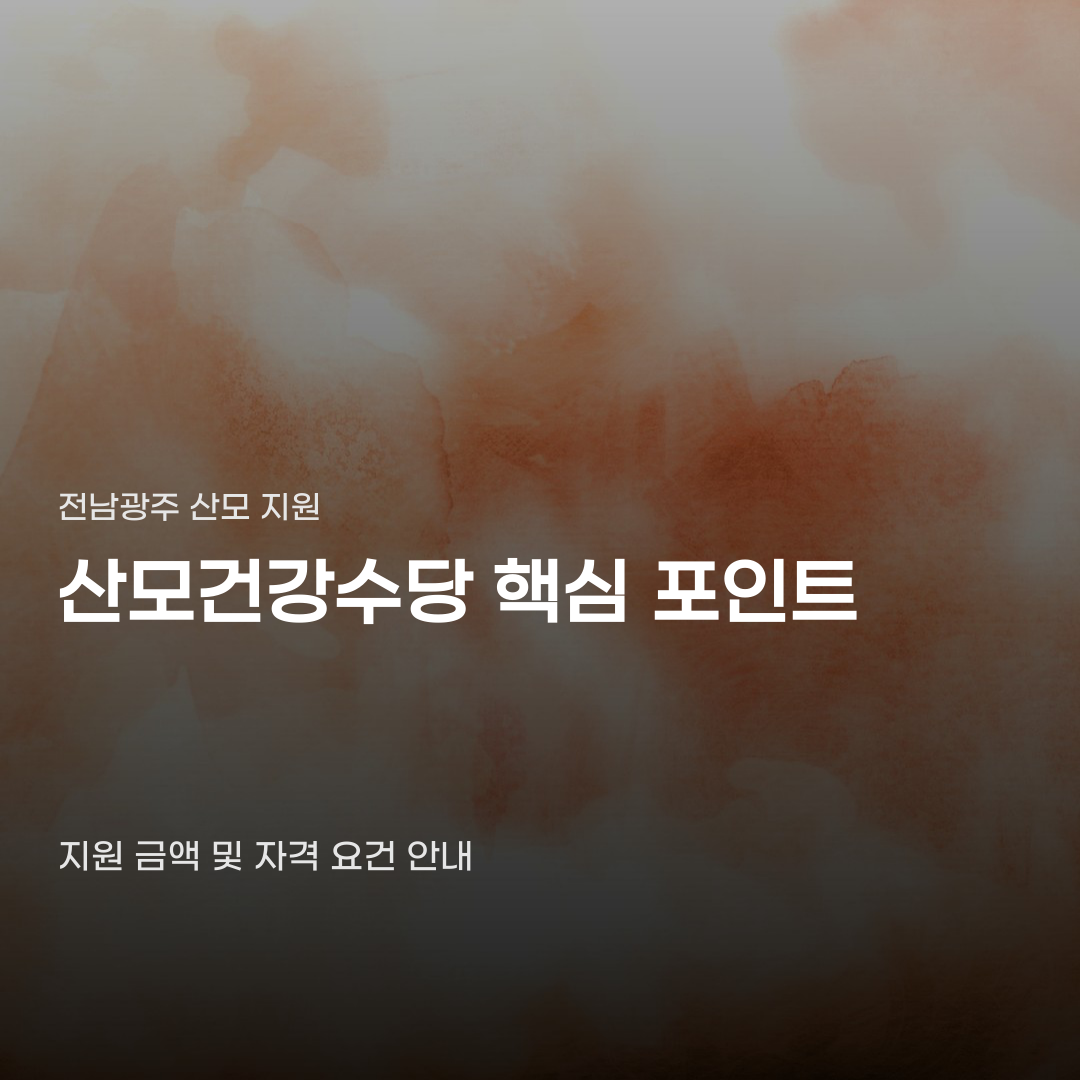전남광주 산모건강수당 출생기본소득 지급 시기와 신청 요건 확인하기