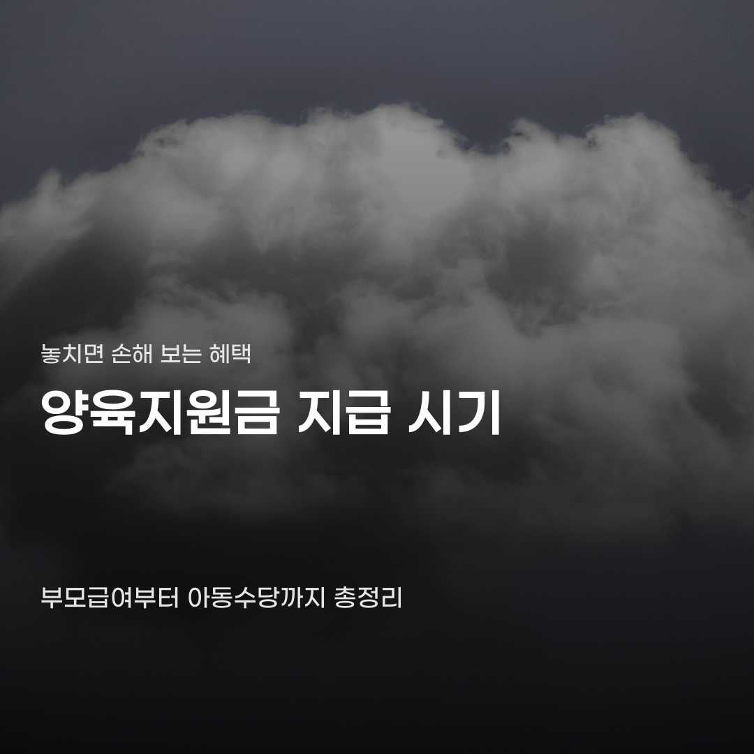 양육지원금 지급 시기, 확인해야 할 4가지 항목
